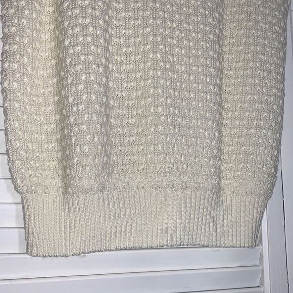 Vintage Cream Sleeveless Sweater Women’s Size Medium - Picture 12 of 16